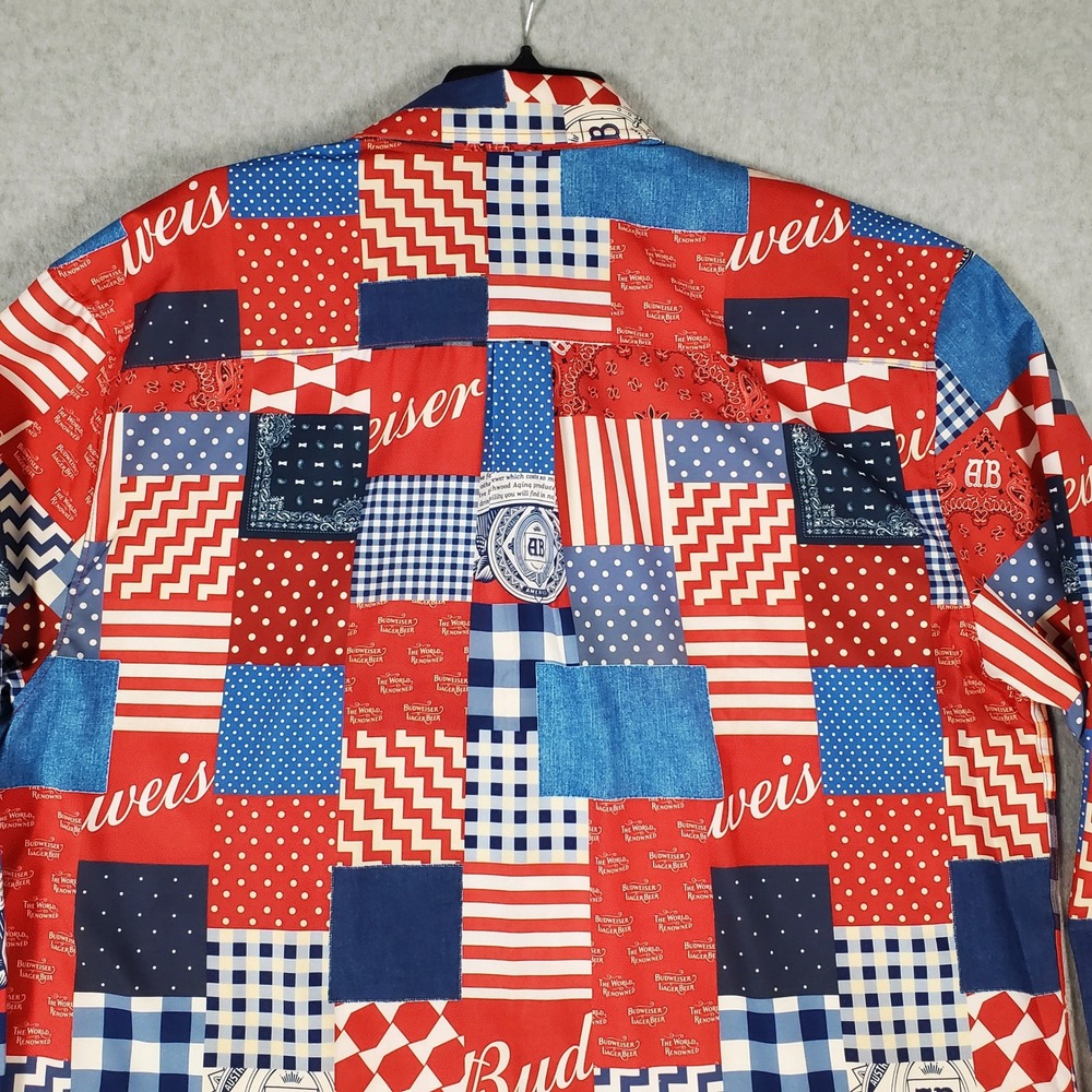 RSVLTS Budweiser Bud-dana KUNUFLEX Shirt Mens 2XL Long Sleeve Button Down Red - Picture 5 of 13